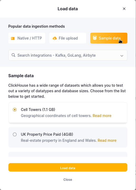 Load cell towers dataset